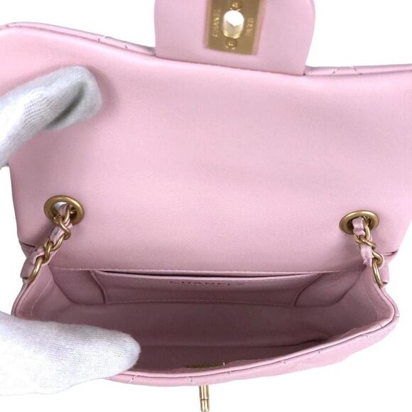 Chanel Mini Matelasse Heart Charm Chain Shoulder Bag Lambskin Pink Gold Hardware - Picture 6 of 9